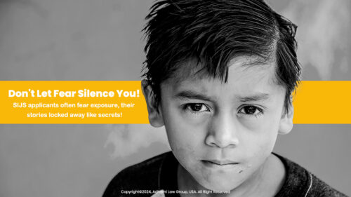 A poignant black and white photograph of a young boy's contemplative face, symbolizing the brave journey of SIJS applicants that Adhami Law Group supports.